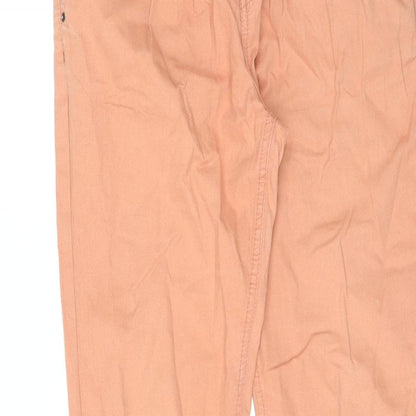 Denim & Co. Womens Orange Cotton Straight Jeans Size 10 L32 in Regular Zip