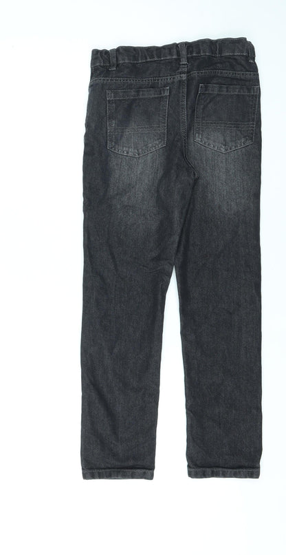 Pep&Co Girls Black Cotton Skinny Jeans Size 10-11 Years L23 in Regular Zip