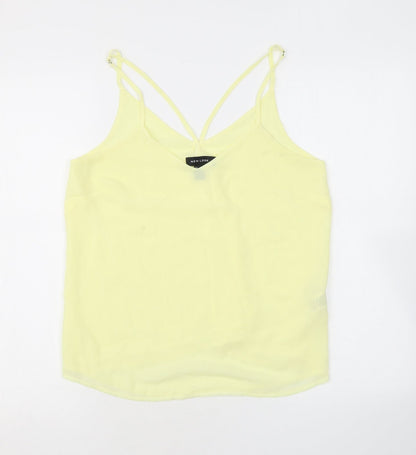 Womens UK Size 8 New Look Yellow Basic Tank