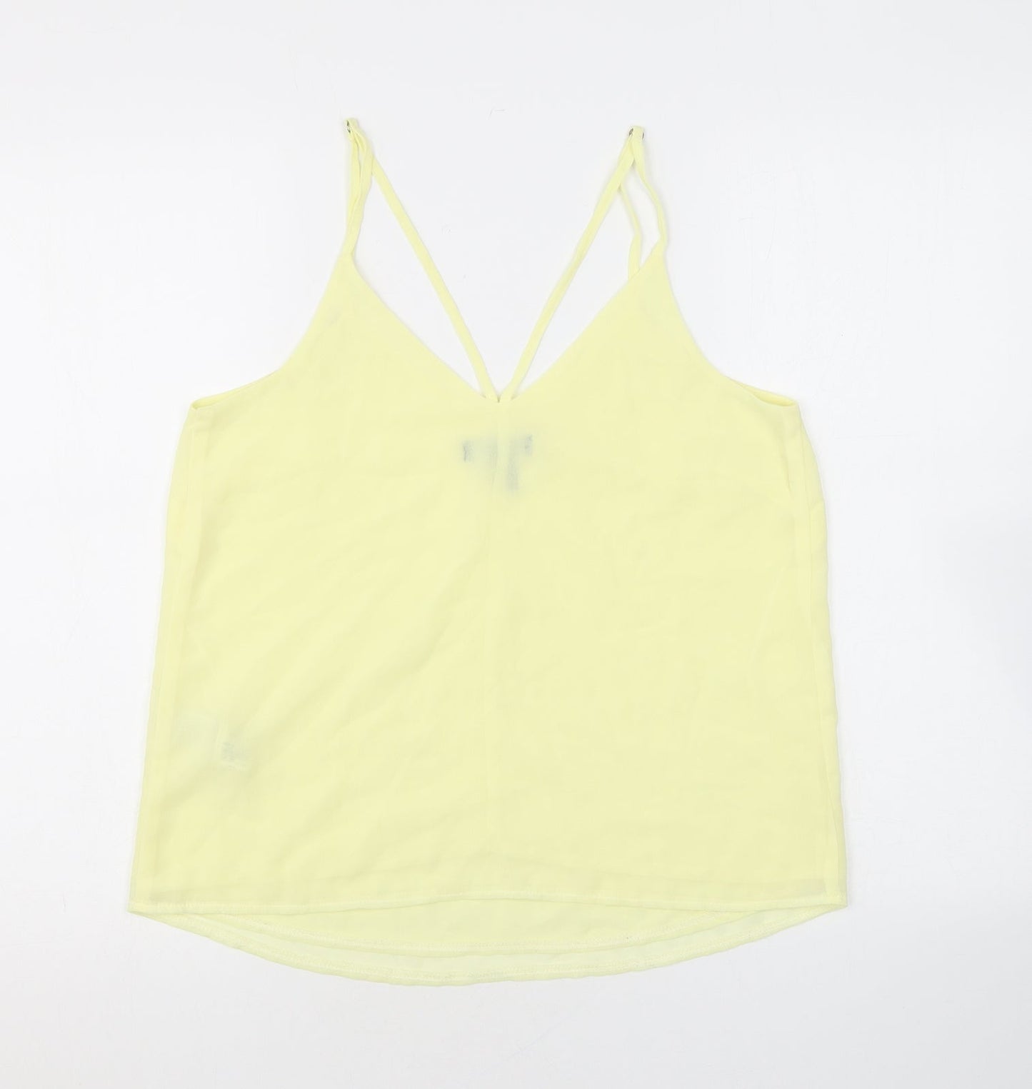 Womens UK Size 8 New Look Yellow Basic Tank