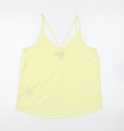 Womens UK Size 8 New Look Yellow Basic Tank