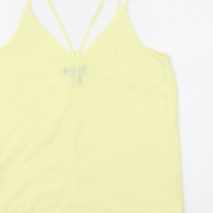 Womens UK Size 8 New Look Yellow Basic Tank