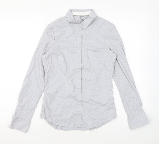Womens UK Size 6 H&M Grey Basic Button-Up