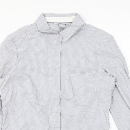 Womens UK Size 6 H&M Grey Basic Button-Up
