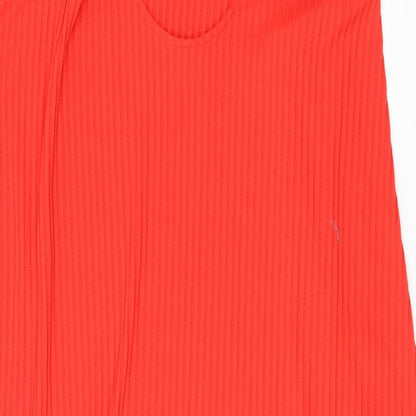 Monki Womens Red Polyester Tank Dress Size L Round Neck Pullover