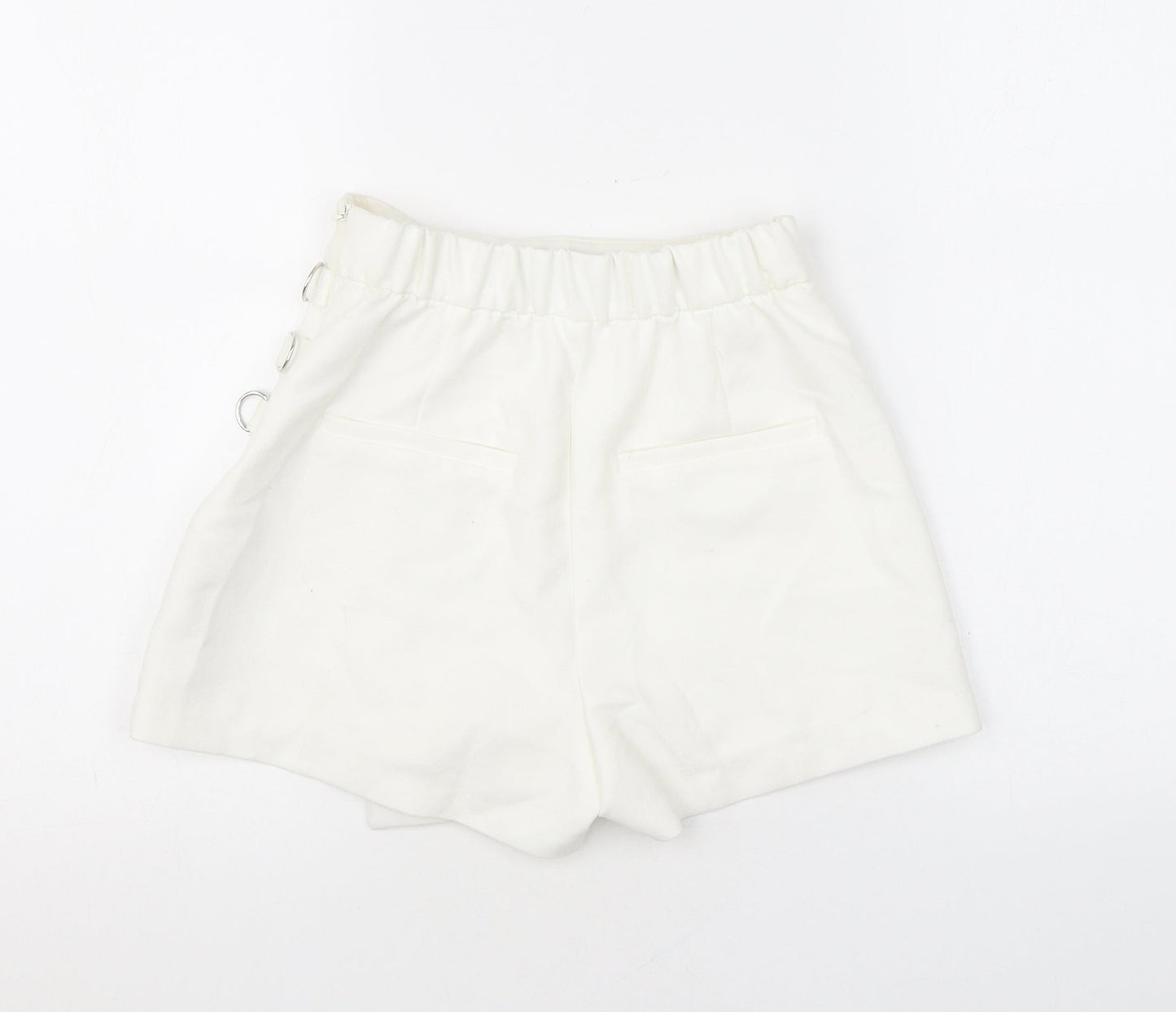 Bershka Womens White Polyester Skort Skirt Size XS Zip