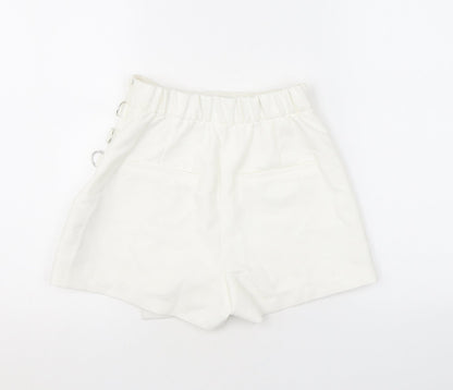 Bershka Womens White Polyester Skort Skirt Size XS Zip