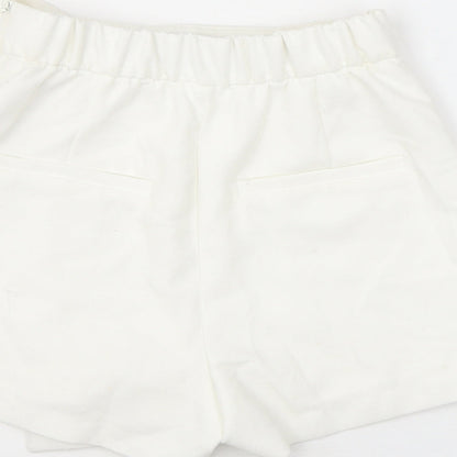 Bershka Womens White Polyester Skort Skirt Size XS Zip