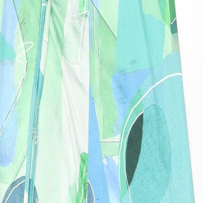 PRETTYLITTLETHING Womens Green Geometric Polyester Jumpsuit One-Piece Size 10 L26 in Pullover - Cut Out Detail