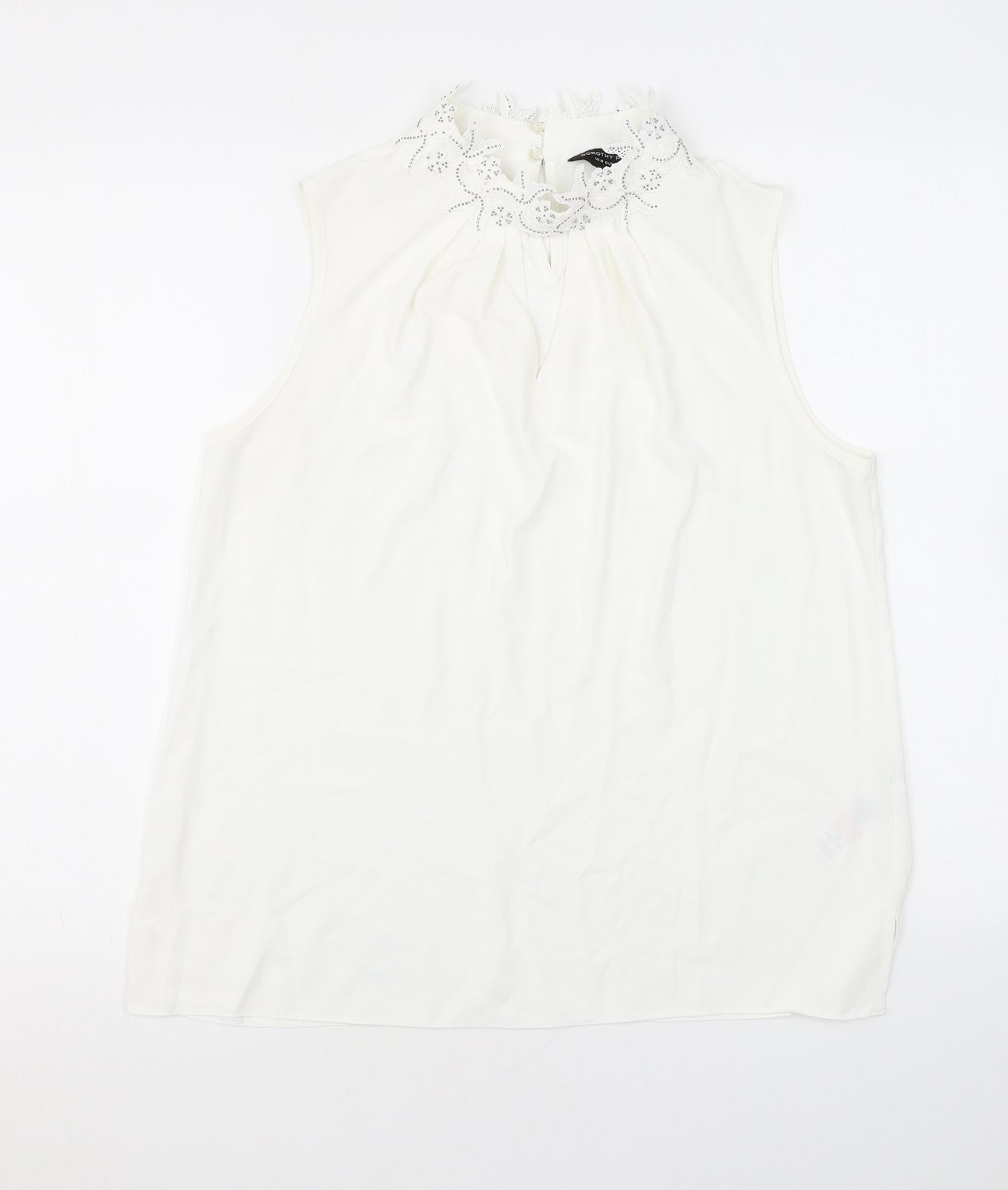 Womens UK Size 14 Dorothy Perkins White Basic Tank