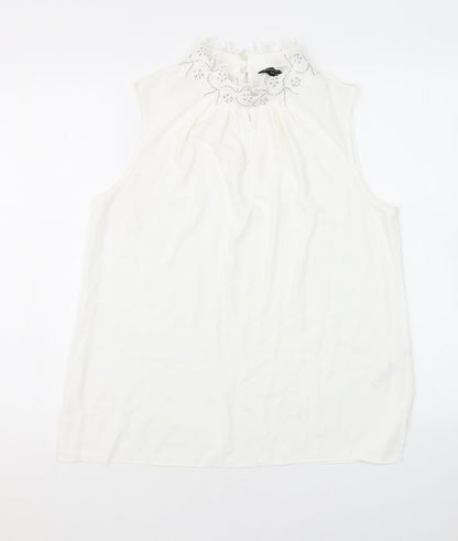 Womens UK Size 14 Dorothy Perkins White Basic Tank