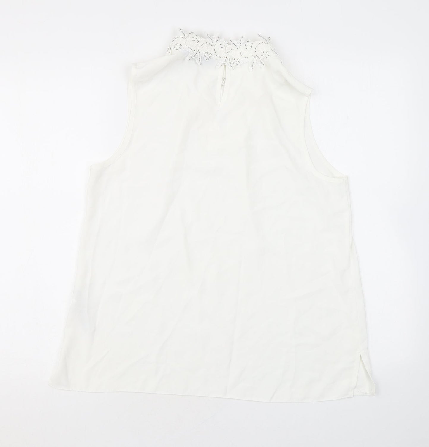Womens UK Size 14 Dorothy Perkins White Basic Tank