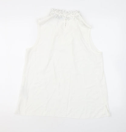Womens UK Size 14 Dorothy Perkins White Basic Tank