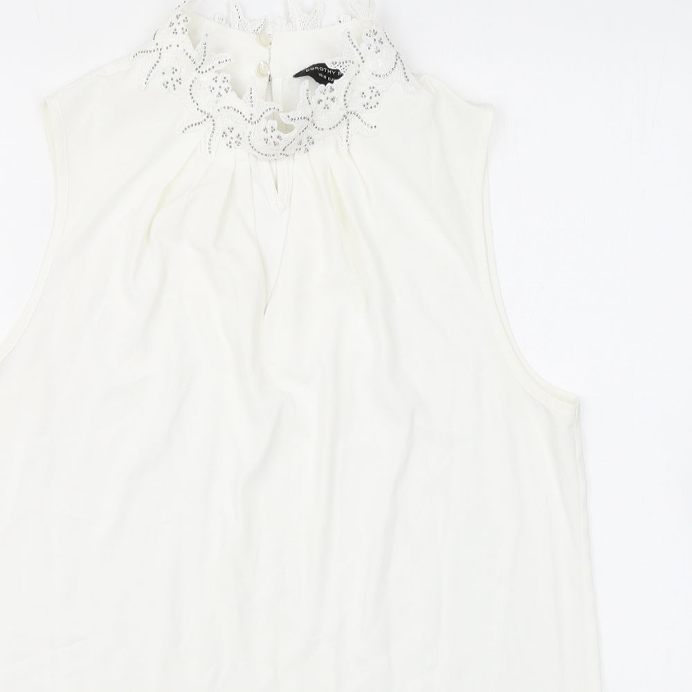 Womens UK Size 14 Dorothy Perkins White Basic Tank