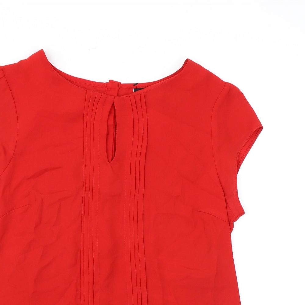 Womens UK Size 10 Wallis Red Basic Blouse