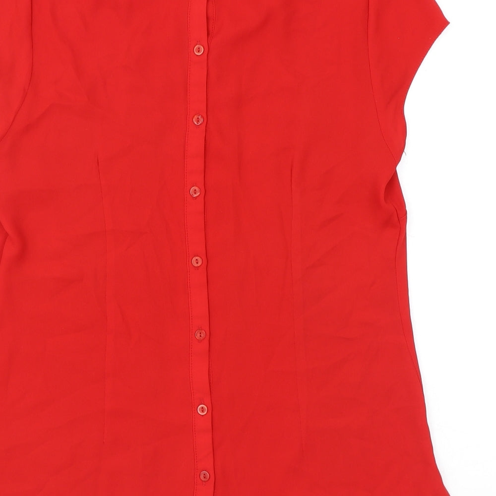 Womens UK Size 10 Wallis Red Basic Blouse