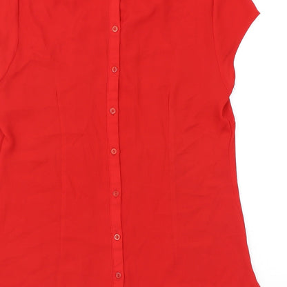 Womens UK Size 10 Wallis Red Basic Blouse