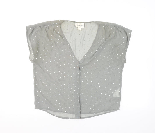 Womens UK Size S Monki Grey Basic Button-Up