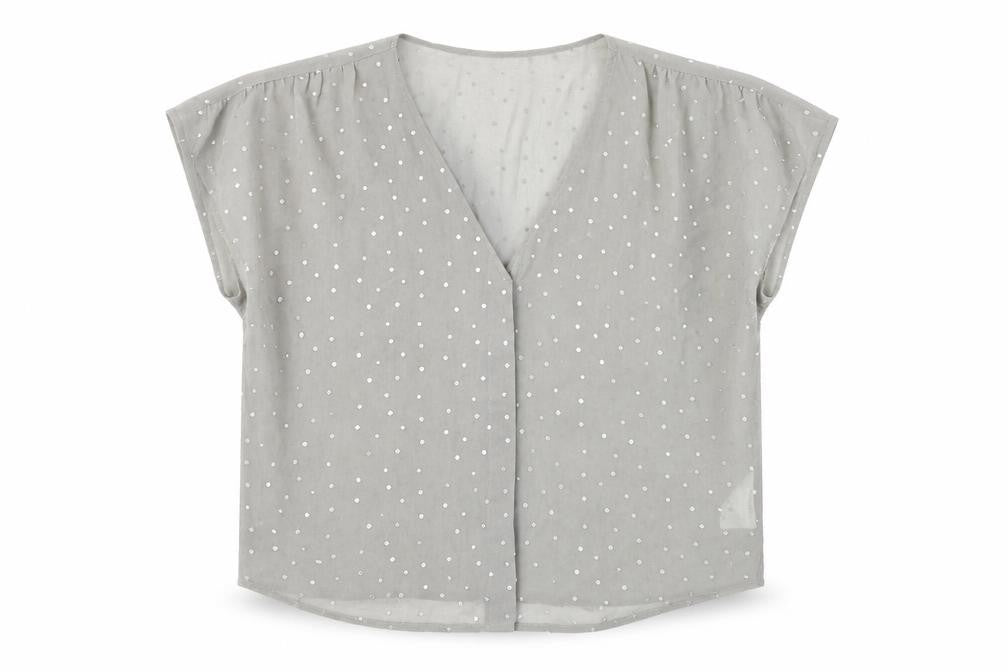 Womens UK Size S Monki Grey Basic Button-Up