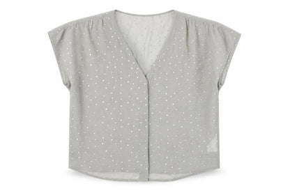 Womens UK Size S Monki Grey Basic Button-Up