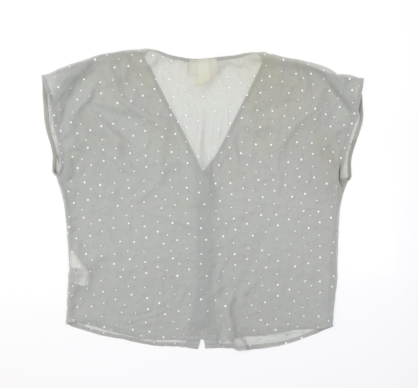Womens UK Size S Monki Grey Basic Button-Up