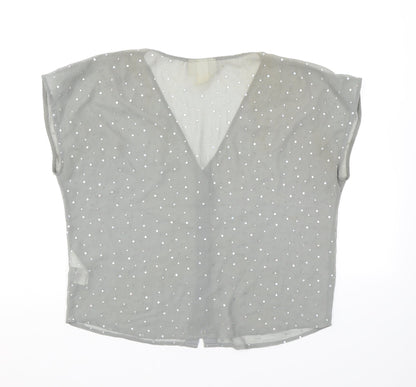 Womens UK Size S Monki Grey Basic Button-Up