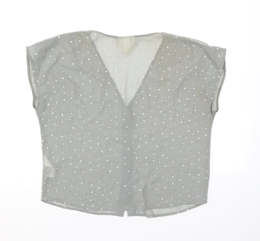 Womens UK Size S Monki Grey Basic Button-Up