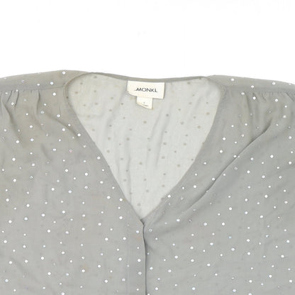 Womens UK Size S Monki Grey Basic Button-Up