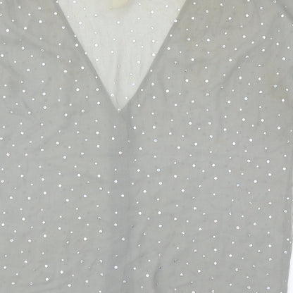 Womens UK Size S Monki Grey Basic Button-Up
