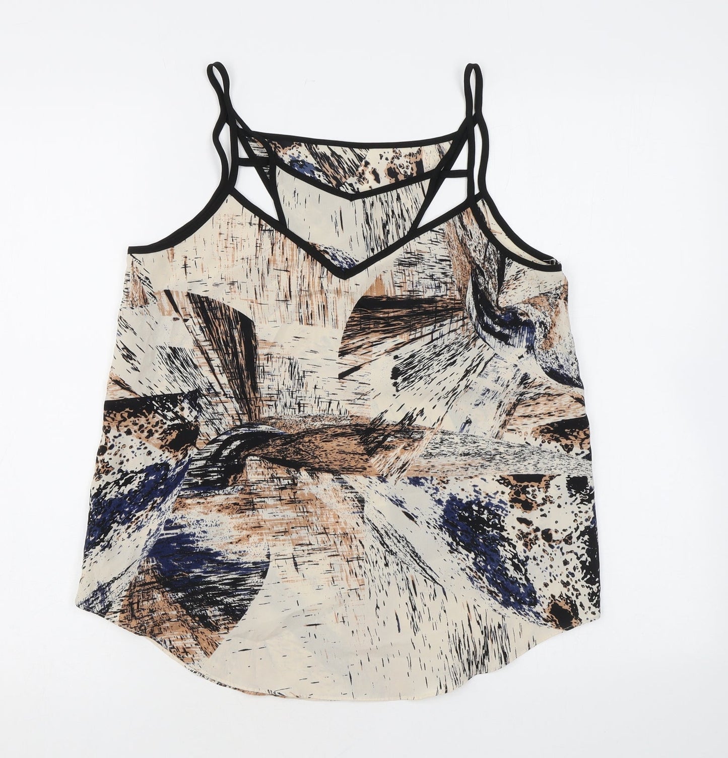 Womens UK Size S Sparkle & Fade Beige Camisole Tank