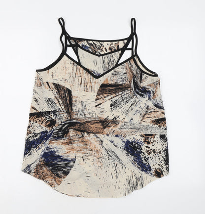 Womens UK Size S Sparkle & Fade Beige Camisole Tank