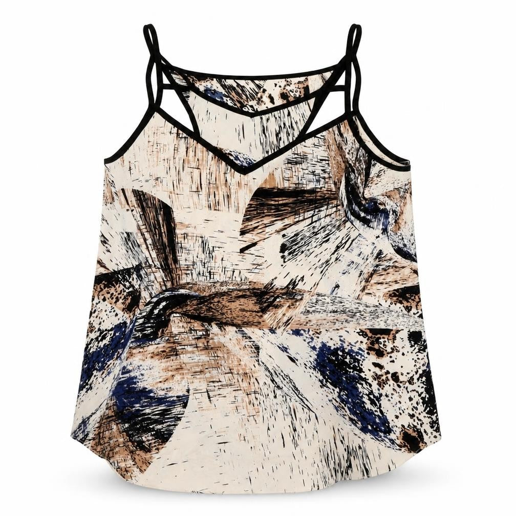 Womens UK Size S Sparkle & Fade Beige Camisole Tank