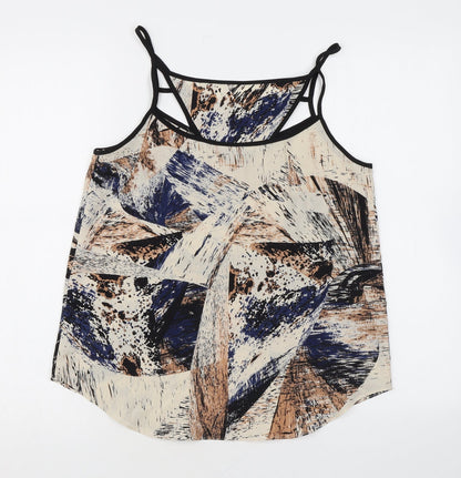 Womens UK Size S Sparkle & Fade Beige Camisole Tank