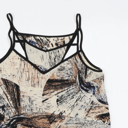 Womens UK Size S Sparkle & Fade Beige Camisole Tank