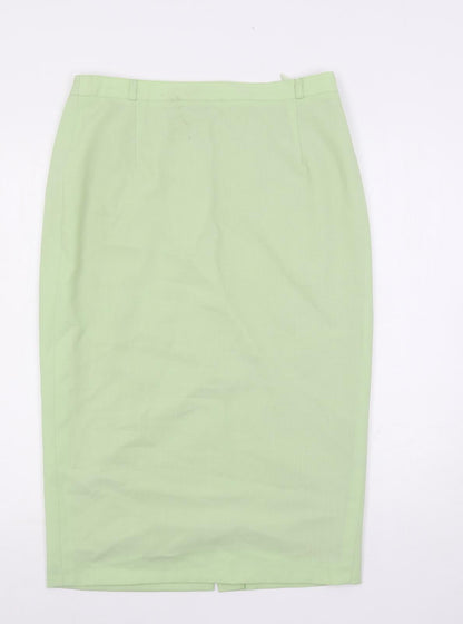 Bardehle Womens Green Polyester Straight & Pencil Skirt Size 14 Button