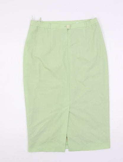 Bardehle Womens Green Polyester Straight & Pencil Skirt Size 14 Button