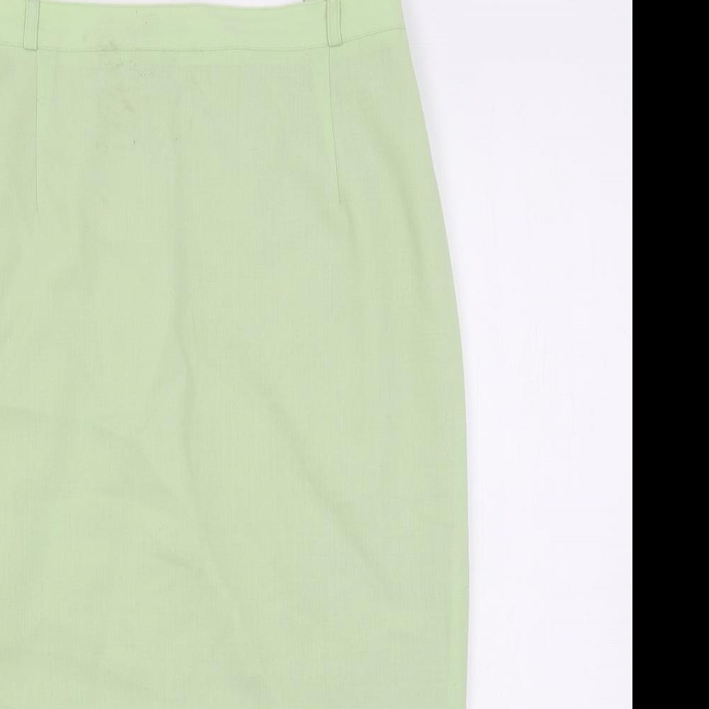 Bardehle Womens Green Polyester Straight & Pencil Skirt Size 14 Button