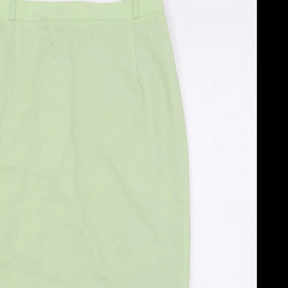 Bardehle Womens Green Polyester Straight & Pencil Skirt Size 14 Button