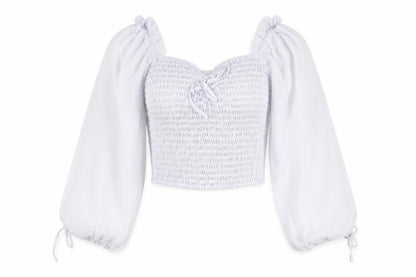 Womens UK Size 12 Missguided White Cropped Blouse