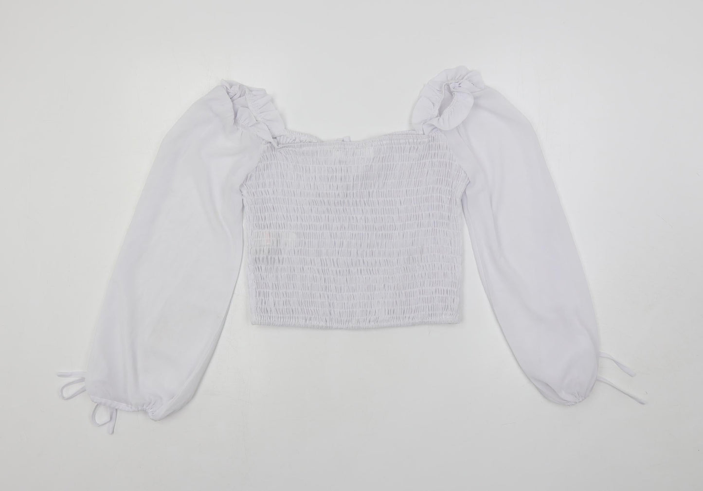 Womens UK Size 12 Missguided White Cropped Blouse