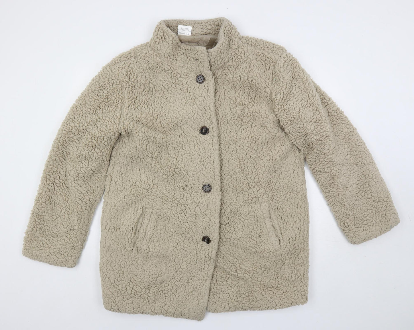 Womens UK Size L Anne de Lancay Beige Overcoat