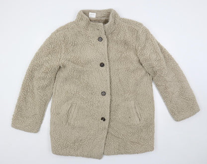 Womens UK Size L Anne de Lancay Beige Overcoat