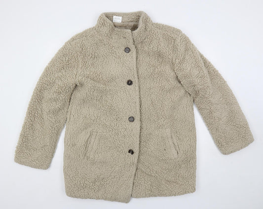 Womens UK Size L Anne de Lancay Beige Overcoat