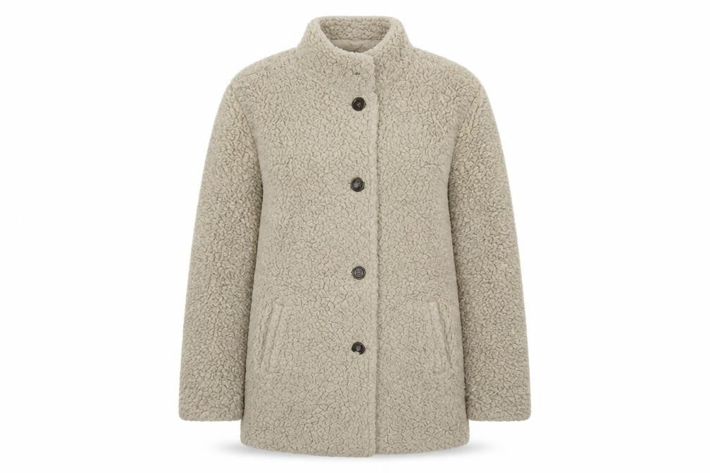 Womens UK Size L Anne de Lancay Beige Overcoat