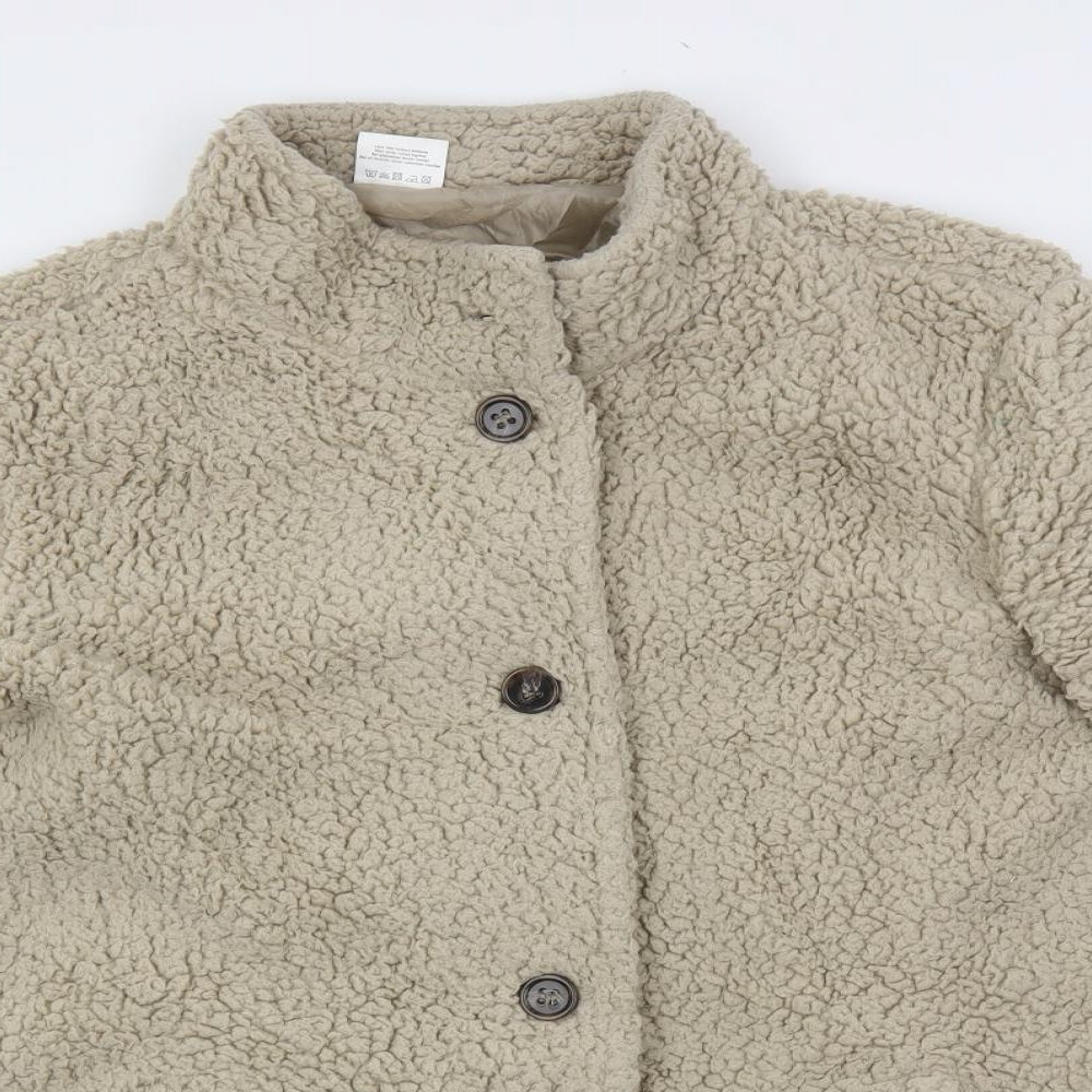 Womens UK Size L Anne de Lancay Beige Overcoat