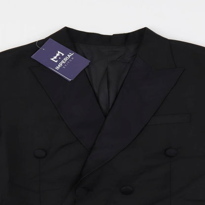 Imperial Stitch Mens Black Polyester Tuxedo Suit Jacket Size 44 Regular