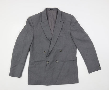 Upper Deck Mens Grey Wool Jacket Blazer Size 40 Regular