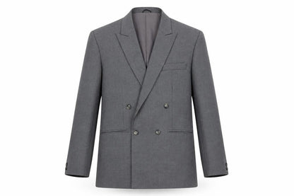 Upper Deck Mens Grey Wool Jacket Blazer Size 40 Regular