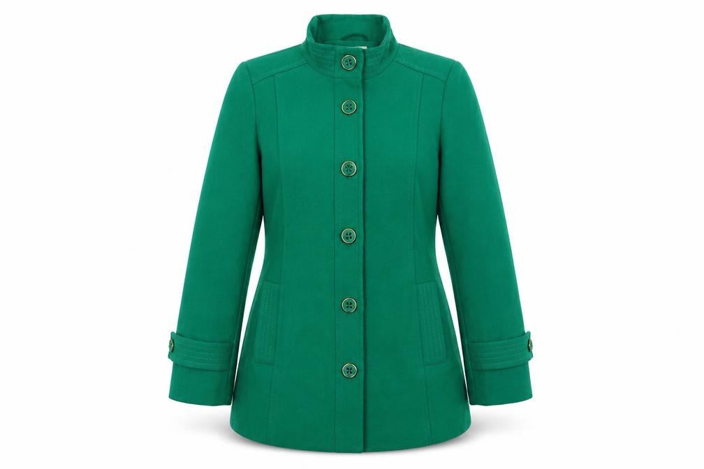 Womens UK Size 12 Classic Green Pea Coat