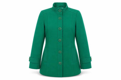 Womens UK Size 12 Classic Green Pea Coat